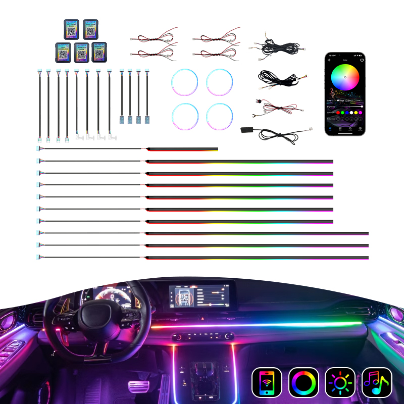 Rgb Light Strip - Bestverkochte auto-ambienteverlichtingsset 18-in-1/10-in-1/6-in-1 interieur LED-autoverlichting Symphony