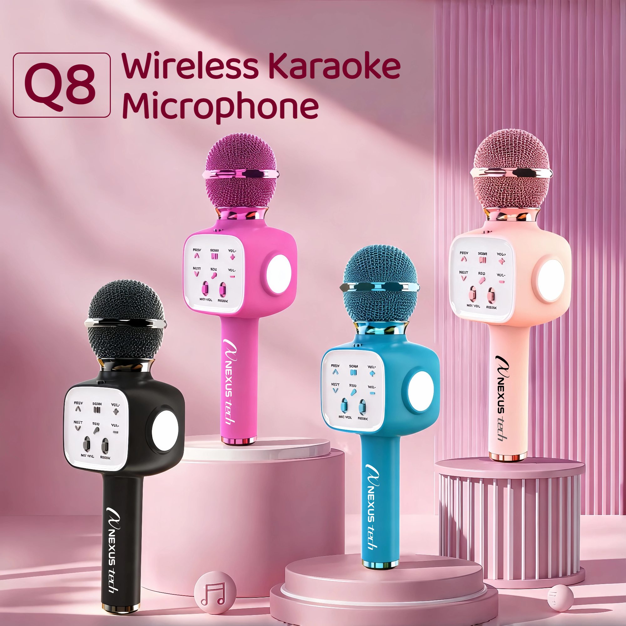 Rgb Light Strip - Draadloze Bluetooth 5.2 Karaoke Microfoon Draagbare
