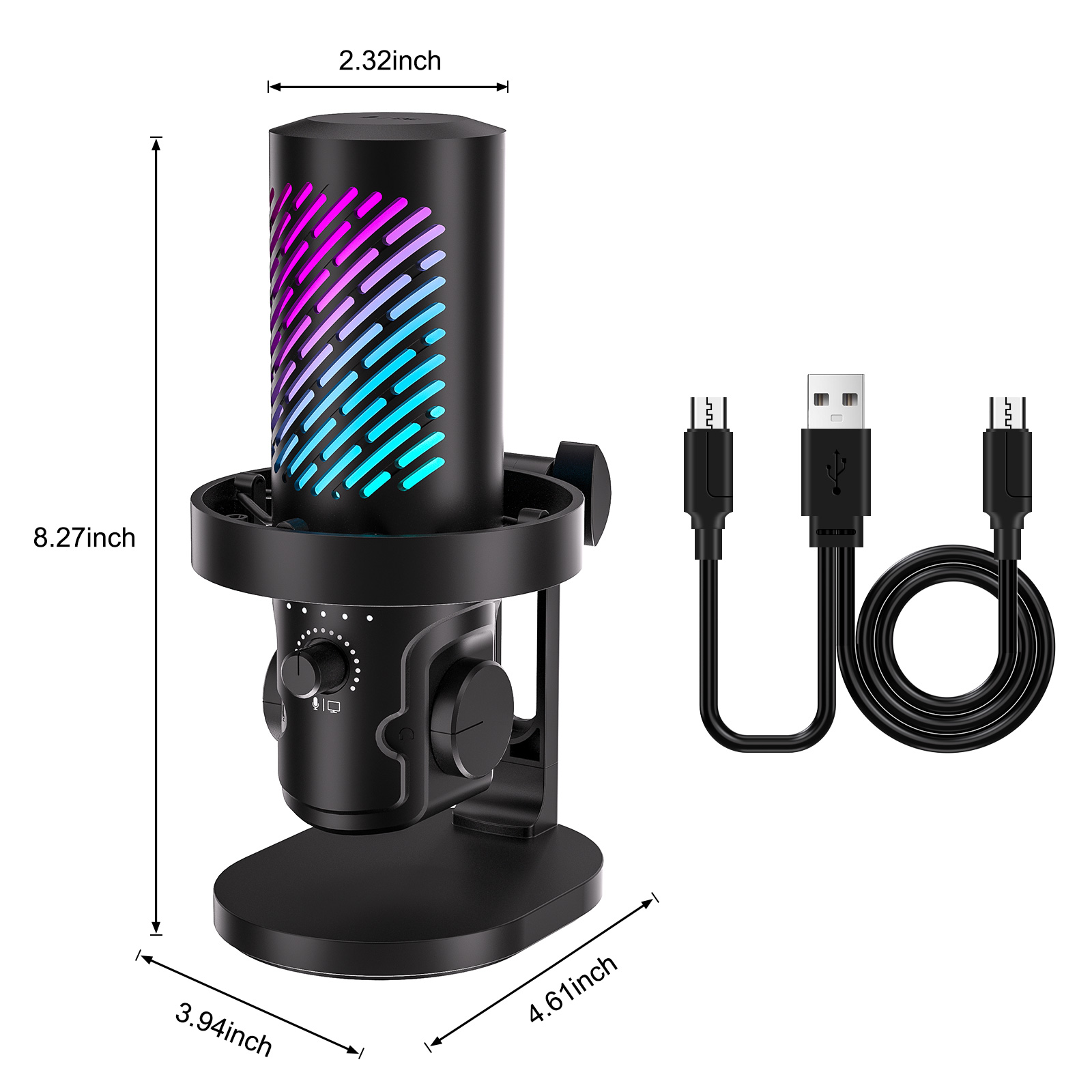 Pc Gaming Youtubers - Tenlamp CG1 RGB USB-streamingmicrofoon, professionele computercondensatormicrofoon