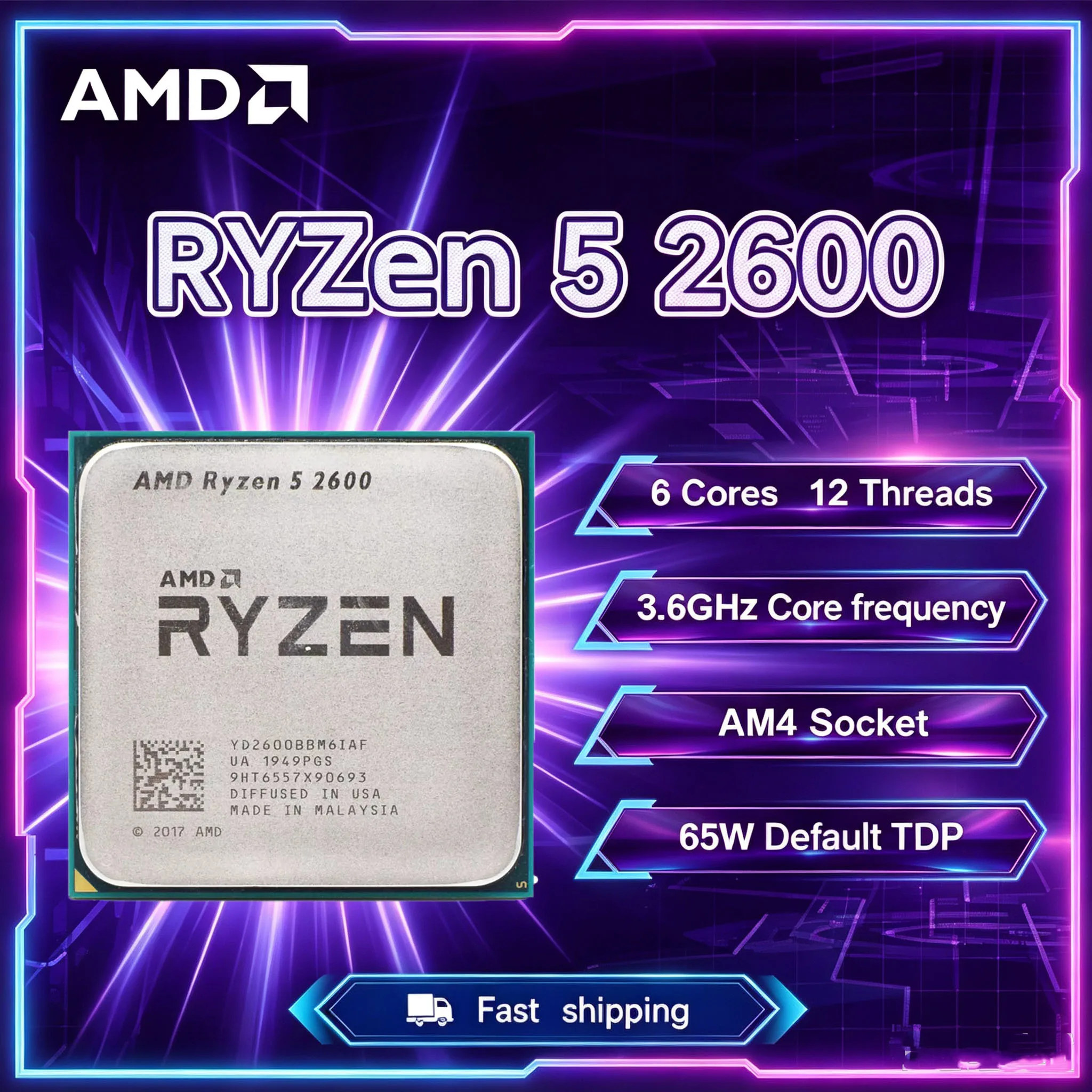 Pc Gaming Build Up - AMD Ryzen 5 2600 gamingprocessor, 6
