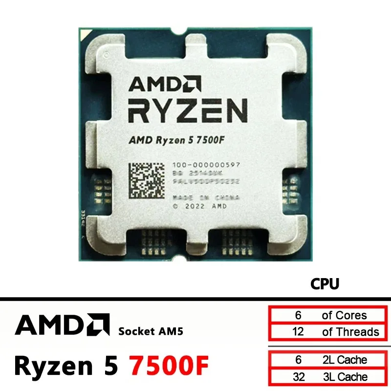 AMD Ryzen 5 7500F desktopproce - Pc Gaming Amd Ryzen 5 recensie en prijs